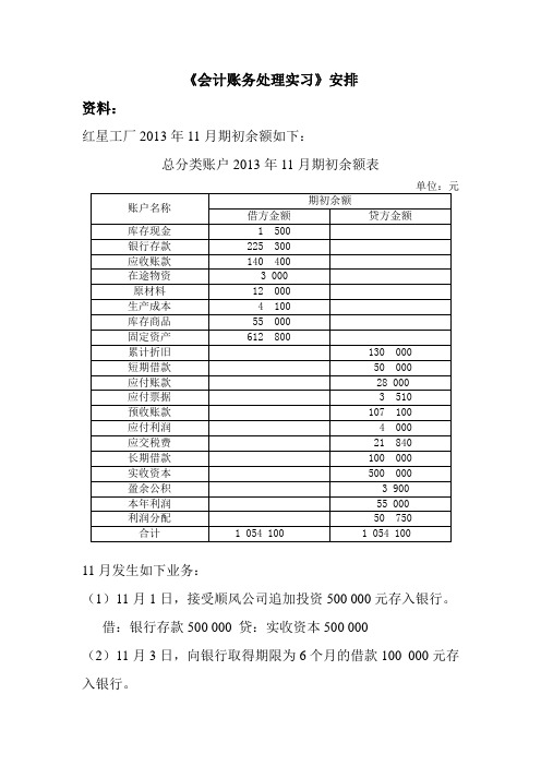 会计账务处理实习