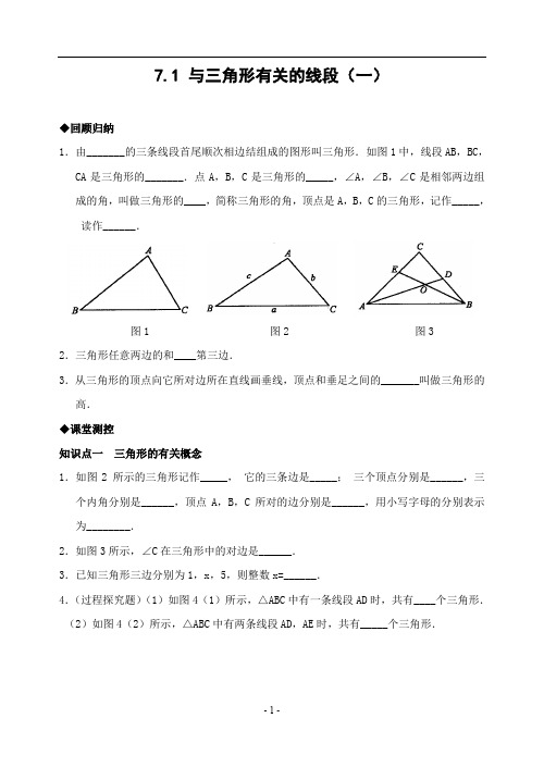 七年级7.1 与三角形有关的线段(1)(专题课时练含答案)