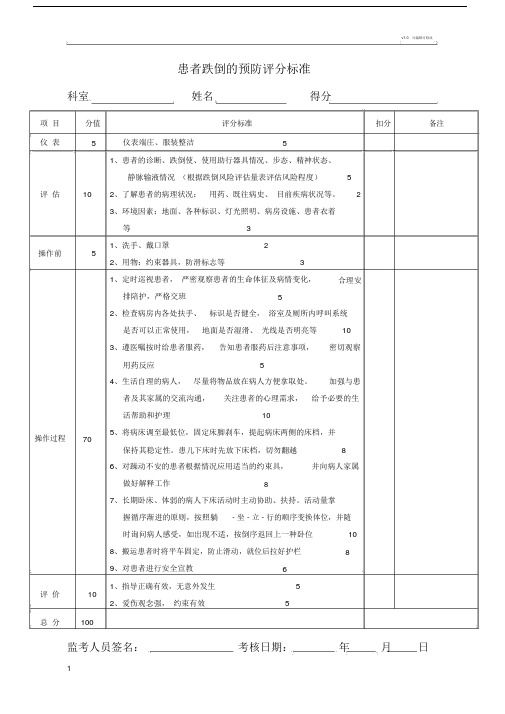 患者跌倒的预防评分标准.doc