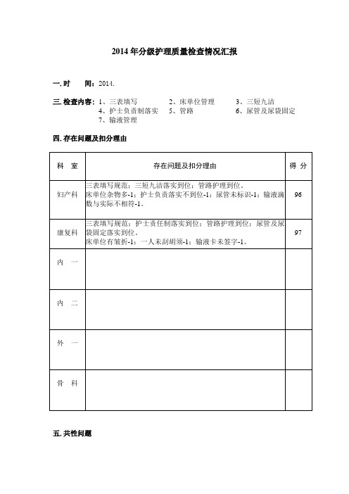 2014分级护理质量分析汇总.doc