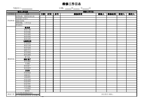 维修工作日志