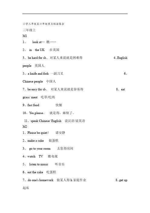 小学三年级至六年级重点短语集合.doc