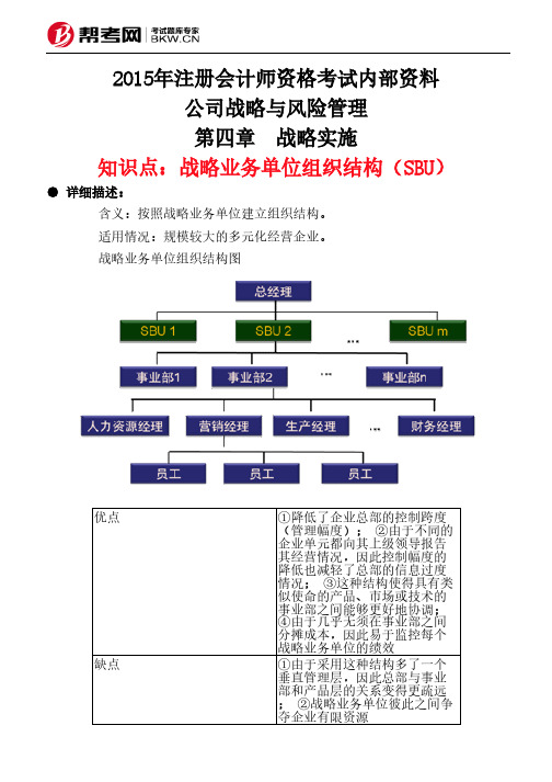 第四章 战略实施-战略业务单位组织结构(SBU)