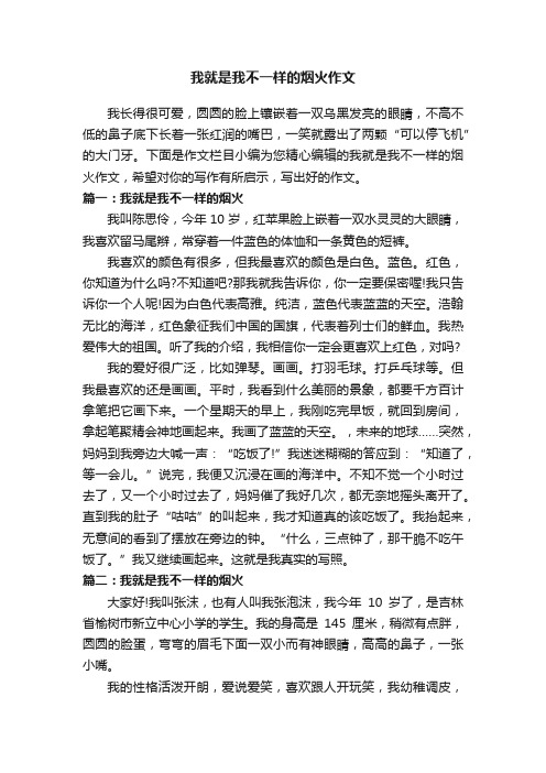 我就是我不一样的烟火作文