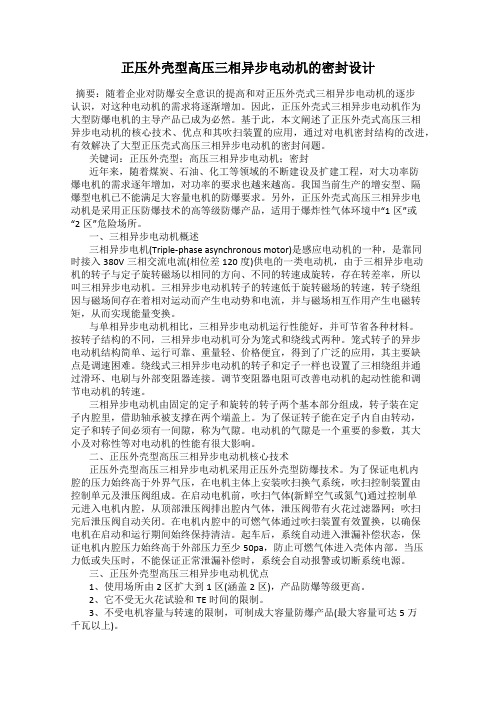 正压外壳型高压三相异步电动机的密封设计