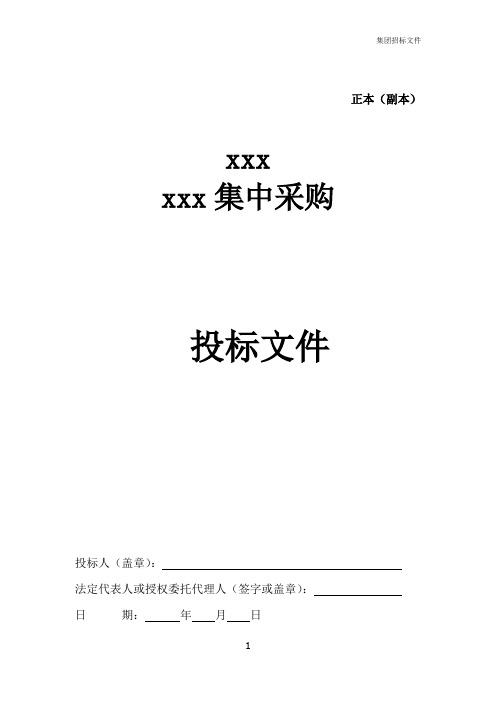 年度集中采购投标文件格式