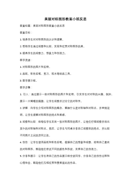 美丽对称图形教案小班反思