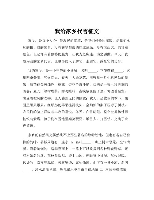 我给家乡代言征文