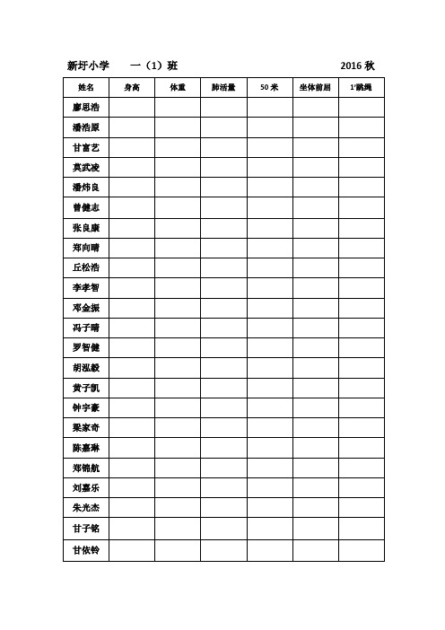 新圩小学1-6年级学生信息