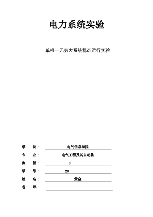 电力系统1实验报告