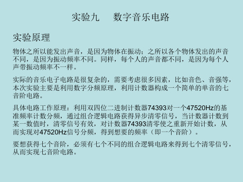 实验九 数字音乐电路