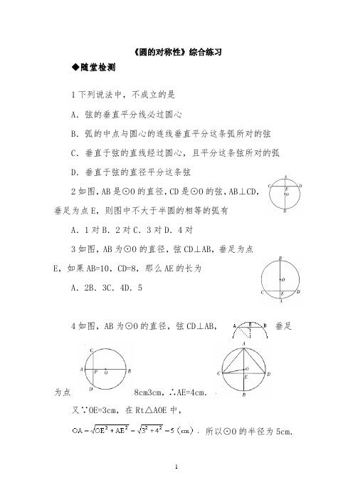 《圆的对称性》综合练习