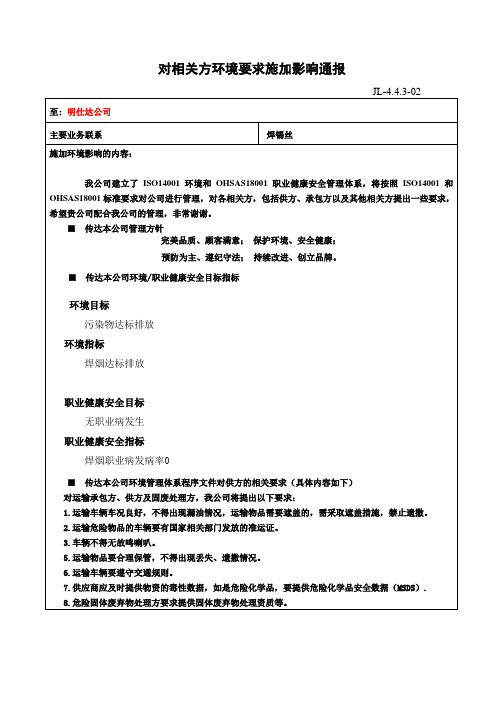 JL-4.4.3-01 对相关方施加影响记录表