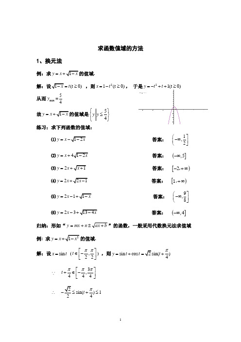 求函数值域的方法