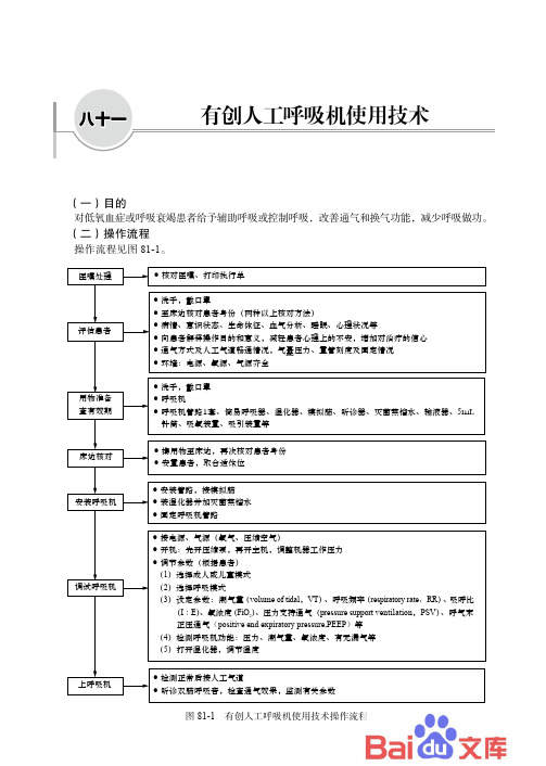 临床护理技术操作流程与规范八十一、有创人工呼吸机使用技术