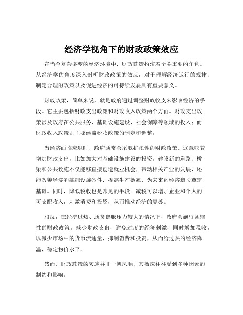 经济学视角下的财政政策效应