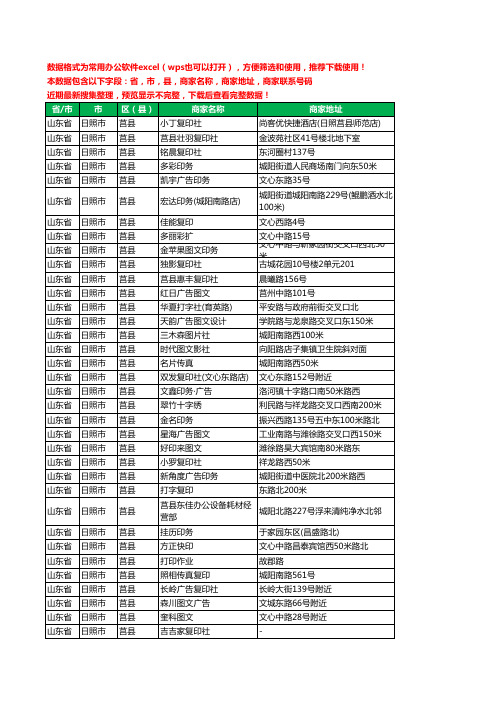 2020新版山东省日照市莒县复印工商企业公司商家名录名单黄页联系电话号码地址大全35家