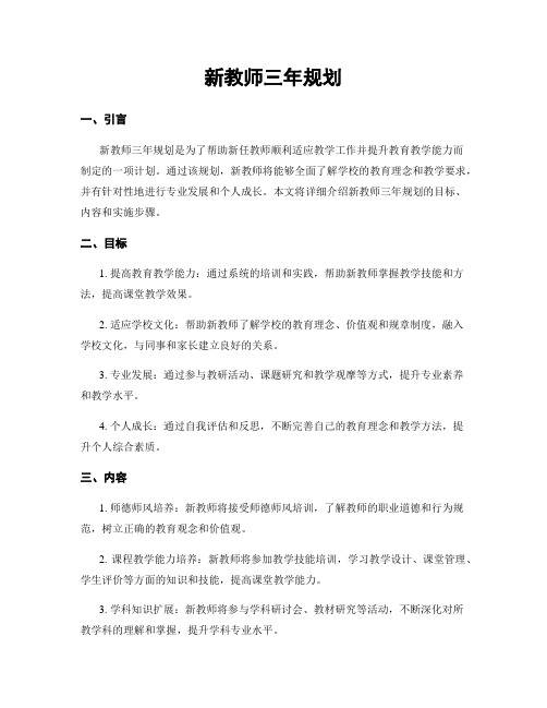 新教师三年规划