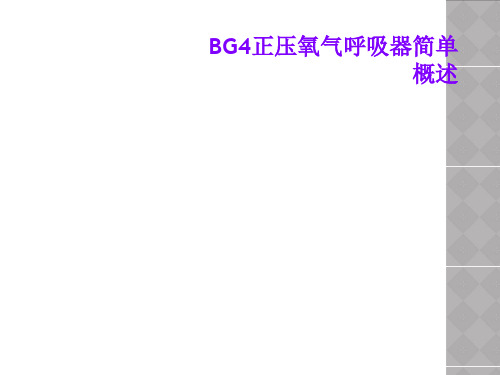 BG4正压氧气呼吸器简单概述