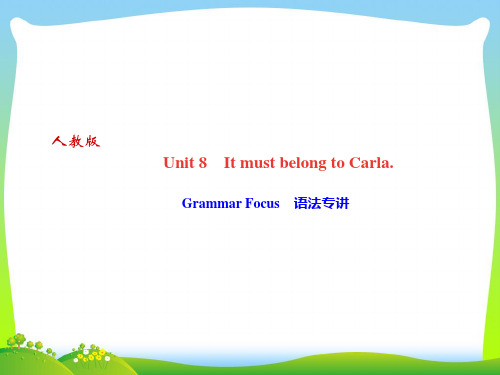 人教版九年级英语(广东)作业课件：Unit8 Grammar Focus 语法专讲