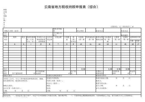 最新税费申报表表样