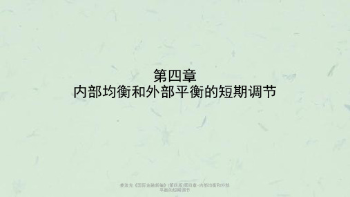 姜波克《国际金融新编》(第四版)第四章-内部均衡和外部平衡的短期调节课件