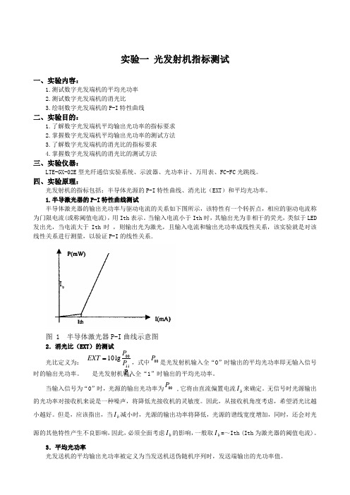 光发射机、接收机指标测试