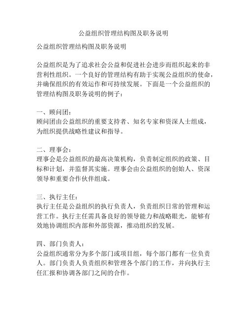 公益组织管理结构图及职务说明