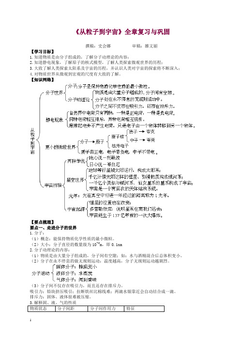 【精品】初二物理下册《从粒子到宇宙》全章复习与巩固 知识讲解(带答案解析)