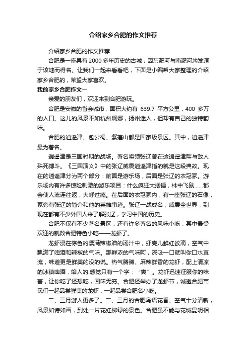 介绍家乡合肥的作文推荐