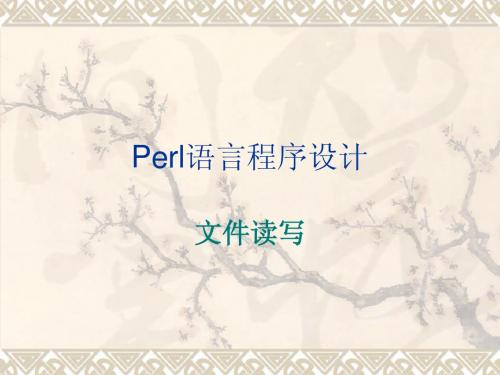 perl文件读写