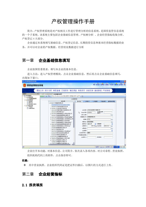 产权管理信息系统操作手册(企业用户)