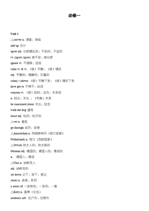 高中英语人教版必修1-5、选修678单词表