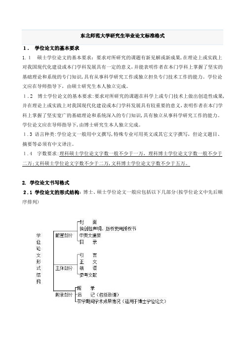 自-东北师范大学研究生毕业论文标准格式 