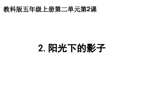 小学五年级上册科学  二2阳光下的影子