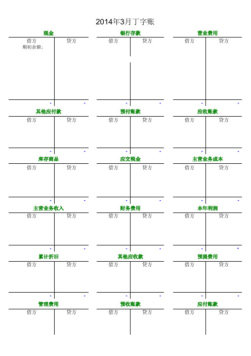 2014由丁字账户到财务报表(最新)