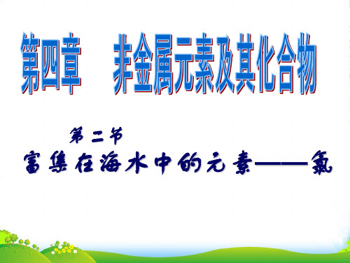 人教版高中化学必修一第四章第二节 富集在海水中的元素——氯 课件(共28张PPT)