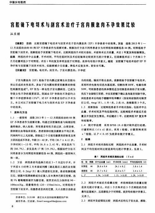 宫腔镜下电切术与刮宫术治疗子宫内膜息肉不孕效果比较