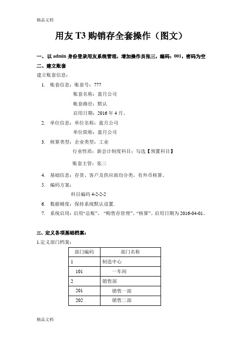 用友T3购销存全套操作(图文)doc资料