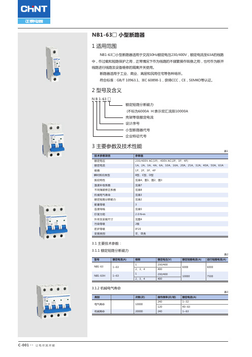 NB1-63 小型断路器