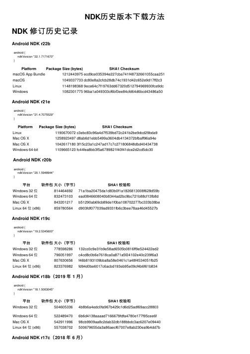NDK历史版本下载方法