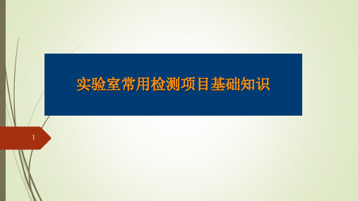 实验室常用检测项目基础知识ppt课件