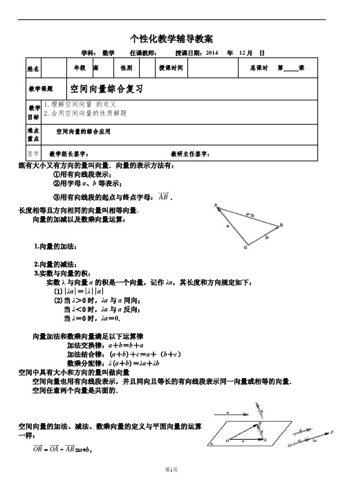 空间向量综合复习 (2)