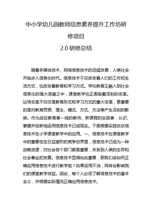 中小学幼儿园教师信息素养提升培训-2.0研修总结 (20)