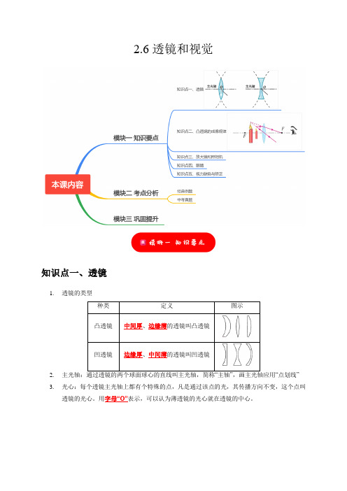 2.6 透镜和视觉(解析版)