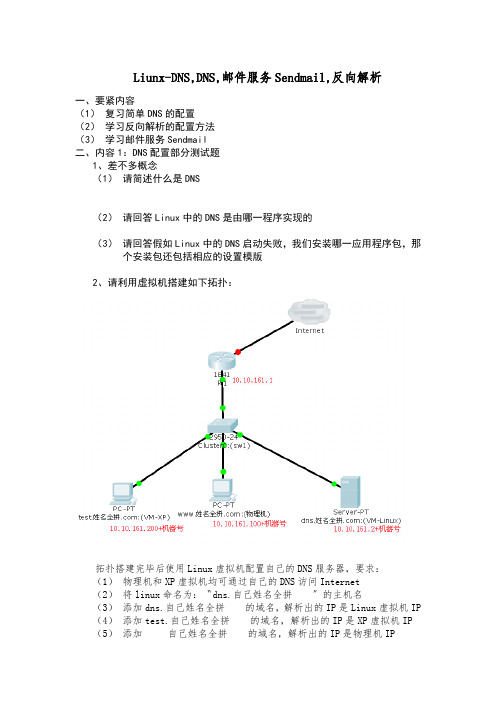 Liunx-DNS,DNS,邮件服务Sendmail,反向解析