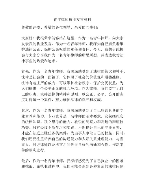 青年律师执业发言材料