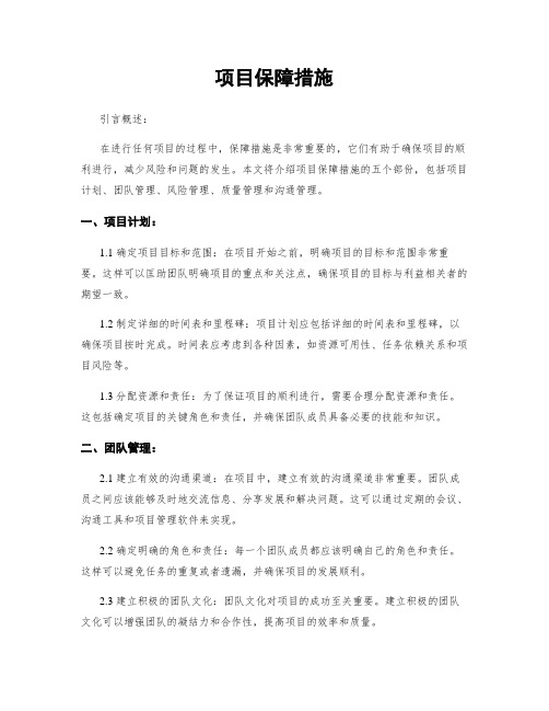 项目保障措施