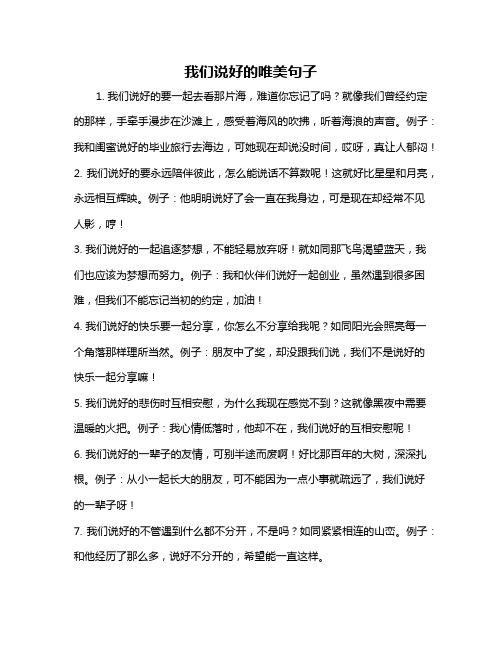 我们说好的唯美句子