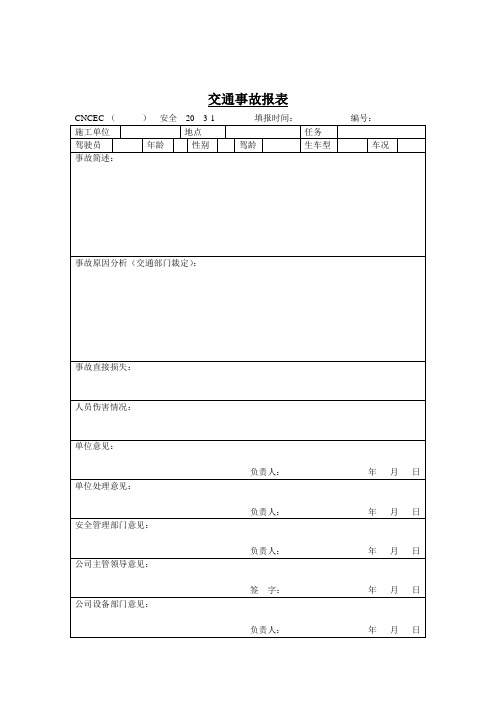 交通事故统计报表(doc 2页)